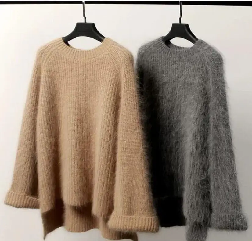 

2020 Winter Women's Soft Touch Casual Style Knit Contrast Color slimming sweater